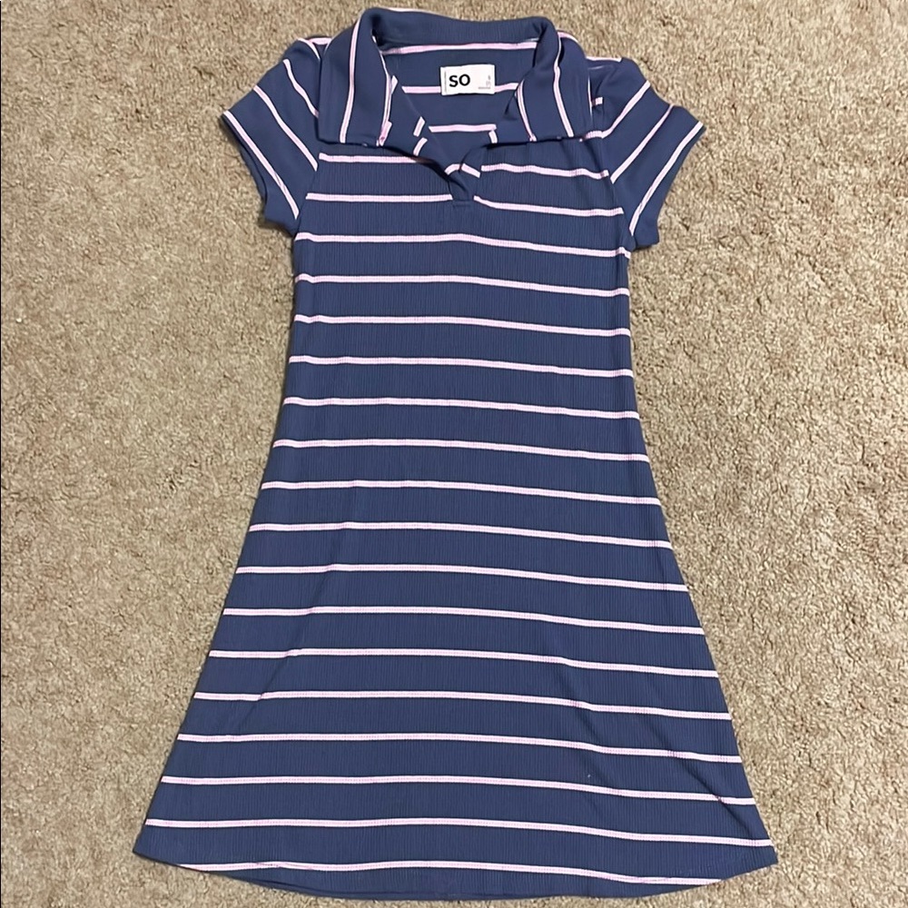 SO Blue and Pink Striped Dress